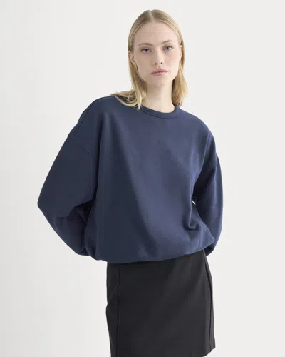 Everlane Lightweight Terry Bubble Sweatshirt In Navy In Blue