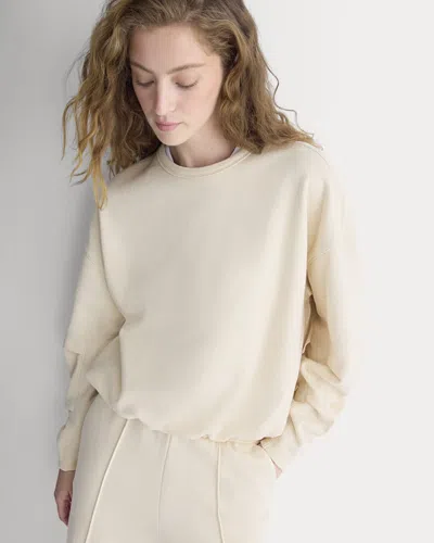 Everlane Lightweight Terry Bubble Sweatshirt In Parchment In Multi