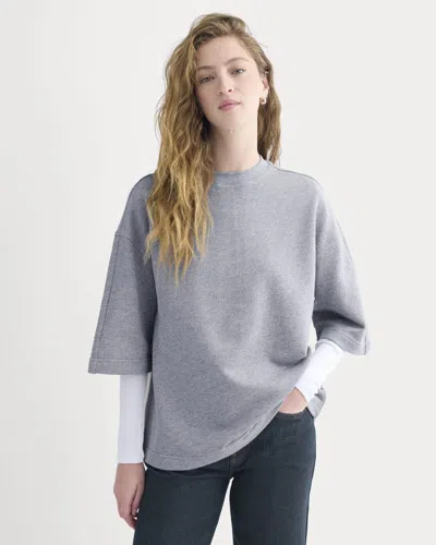 Everlane Lightweight Terry Oversized Tshirt In Vintage Heather Grey In Multi