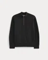 Everlane Lightweight Terry Zip Pullover In Black In Black