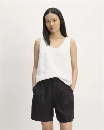 Everlane Linen Eyelet Scoop-neck Tank Top In White Eyelet
