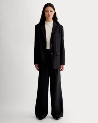 Everlane Linen Way-high® Drape Pant In Black In Multi