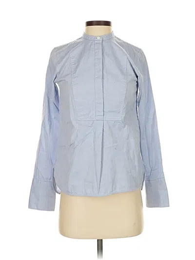 Pre-owned Everlane Long Sleeve Blouse In Blue