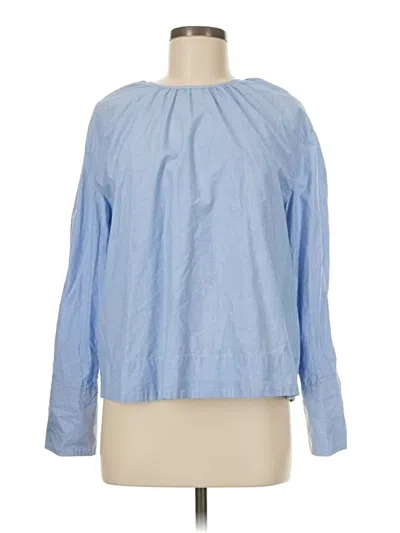Pre-owned Everlane Long Sleeve Blouse In Blue