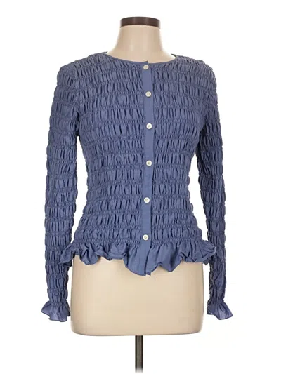 Pre-owned Everlane Long Sleeve Blouse In Blue