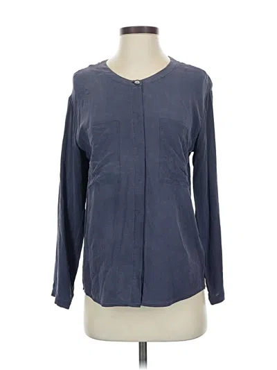 Pre-owned Everlane Long Sleeve Blouse In Blue