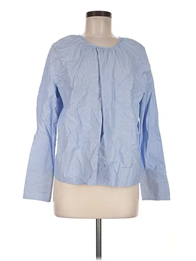 Pre-owned Everlane Long Sleeve Blouse In Blue