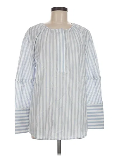 Pre-owned Everlane Long Sleeve Blouse In Blue