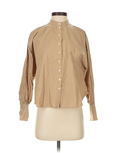 Pre-owned Everlane Long Sleeve Blouse In Brown