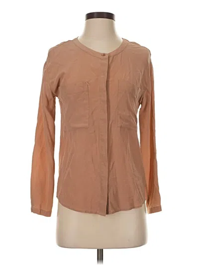 Pre-owned Everlane Long Sleeve Blouse In Brown