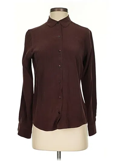Pre-owned Everlane Long Sleeve Blouse In Brown