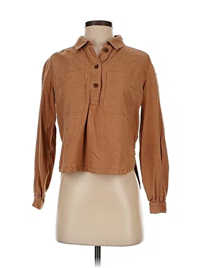 Pre-owned Everlane Long Sleeve Blouse In Brown