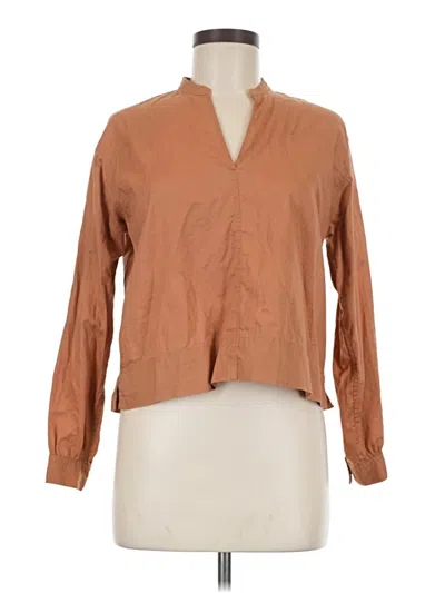 Pre-owned Everlane Long Sleeve Blouse In Brown