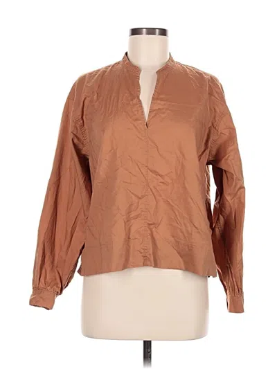 Pre-owned Everlane Long Sleeve Blouse In Brown