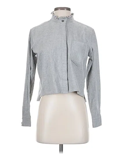 Pre-owned Everlane Long Sleeve Blouse In Gray