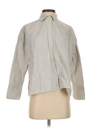 Pre-owned Everlane Long Sleeve Blouse In Gray