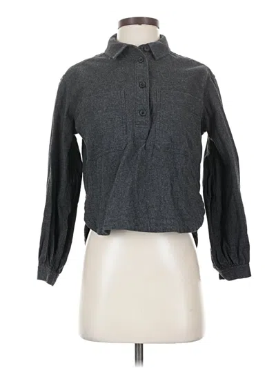 Pre-owned Everlane Long Sleeve Blouse In Gray