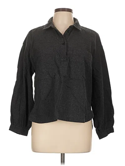 Pre-owned Everlane Long Sleeve Blouse In Gray