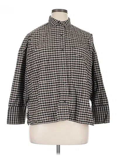 Pre-owned Everlane Long Sleeve Blouse In Gray