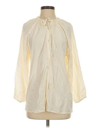 Pre-owned Everlane Long Sleeve Blouse In Ivory
