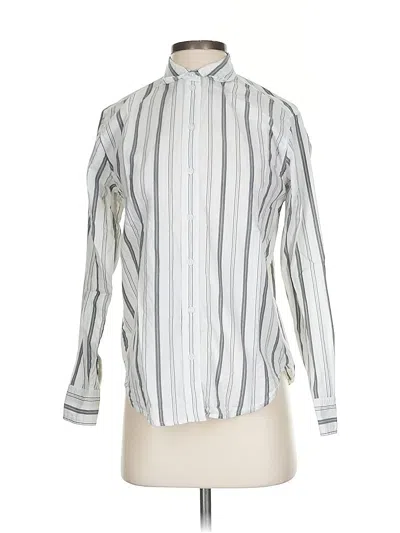 Pre-owned Everlane Long Sleeve Blouse In Silver