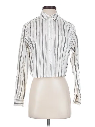Pre-owned Everlane Long Sleeve Blouse In Silver