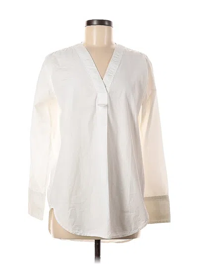 Pre-owned Everlane Long Sleeve Blouse In White