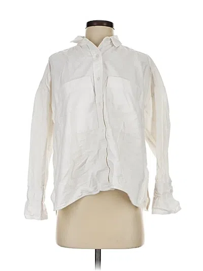 Pre-owned Everlane Long Sleeve Blouse In White