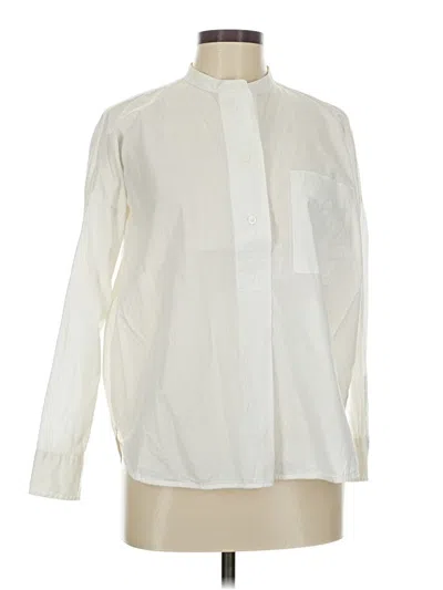 Pre-owned Everlane Long Sleeve Blouse In White