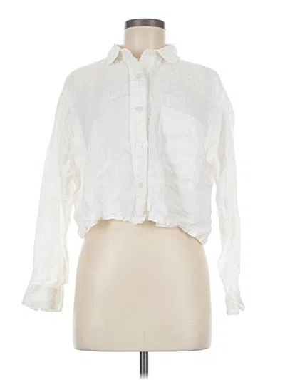 Pre-owned Everlane Long Sleeve Blouse In White