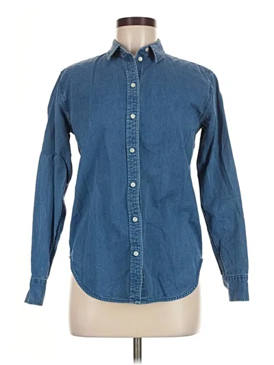 Pre-owned Everlane Long Sleeve Button Down Shirt In Blue