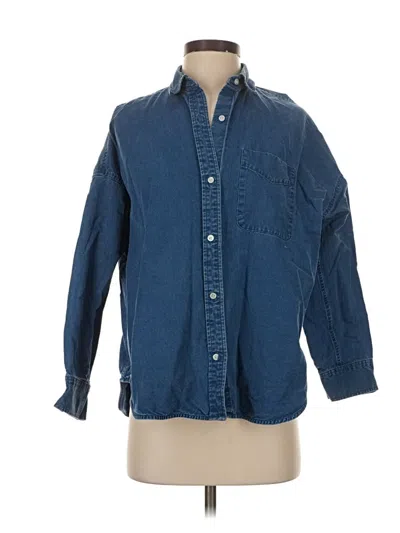 Pre-owned Everlane Long Sleeve Button Down Shirt In Blue