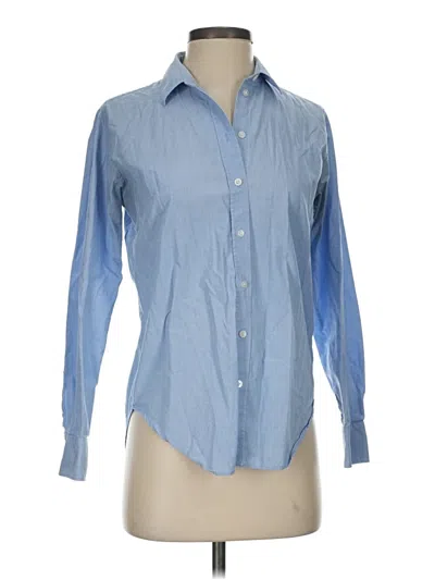 Pre-owned Everlane Long Sleeve Button Down Shirt In Blue