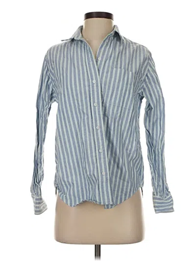 Pre-owned Everlane Long Sleeve Button Down Shirt In Blue