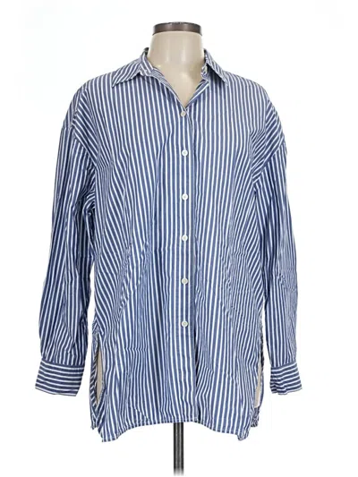 Pre-owned Everlane Long Sleeve Button Down Shirt In Blue
