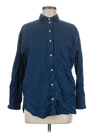 Pre-owned Everlane Long Sleeve Button Down Shirt In Blue