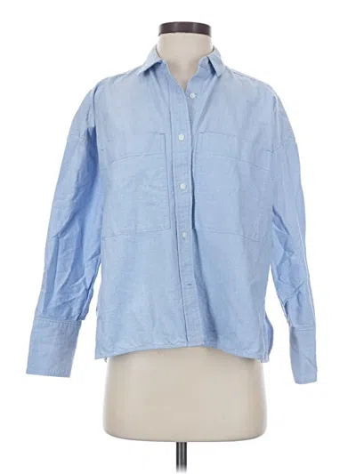 Pre-owned Everlane Long Sleeve Button Down Shirt In Blue