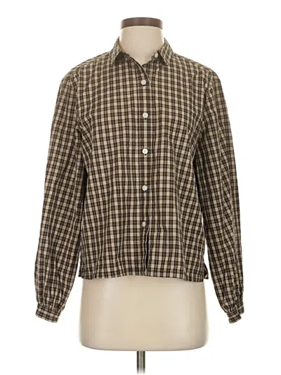 Pre-owned Everlane Long Sleeve Button Down Shirt In Brown