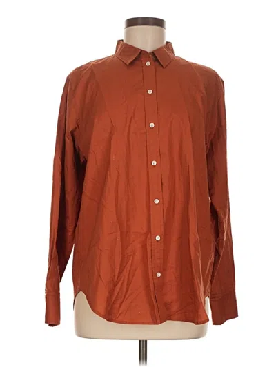 Pre-owned Everlane Long Sleeve Button Down Shirt In Brown
