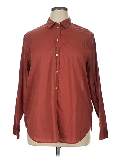 Pre-owned Everlane Long Sleeve Button Down Shirt In Burgundy