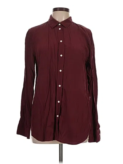 Pre-owned Everlane Long Sleeve Button Down Shirt In Burgundy