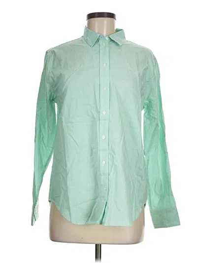 Pre-owned Everlane Long Sleeve Button Down Shirt In Green
