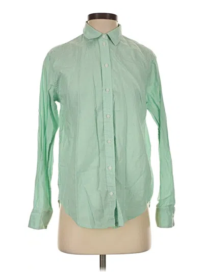 Pre-owned Everlane Long Sleeve Button Down Shirt In Green