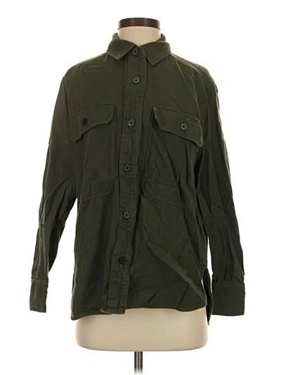 Pre-owned Everlane Long Sleeve Button Down Shirt In Green