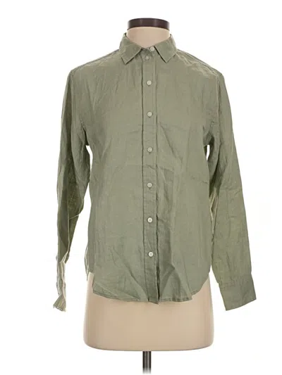 Everlane Long Sleeve Button Down Shirt In Green