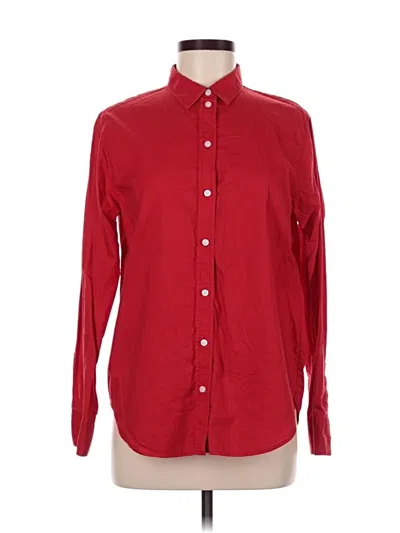 Pre-owned Everlane Long Sleeve Button Down Shirt In Red
