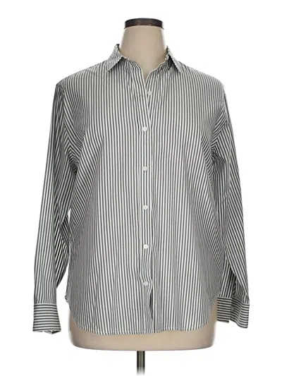 Pre-owned Everlane Long Sleeve Button Down Shirt In Silver