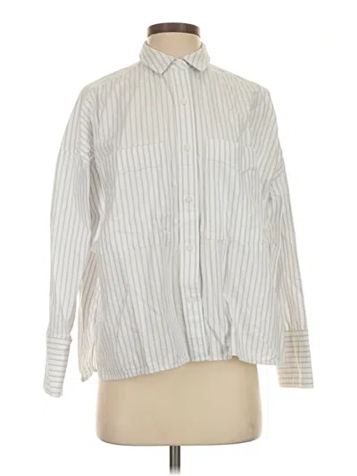 Pre-owned Everlane Long Sleeve Button Down Shirt In Silver