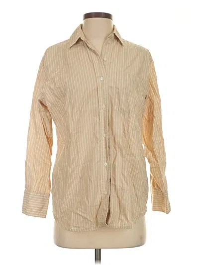 Pre-owned Everlane Long Sleeve Button Down Shirt In Tan