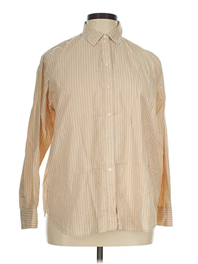 Pre-owned Everlane Long Sleeve Button Down Shirt In Tan
